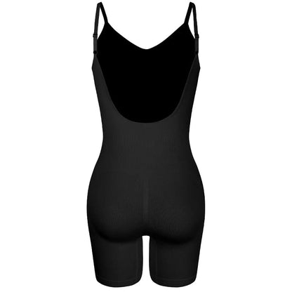 1PC Black / XL / CHINA Seamless Bodysuit Shapewear Women Mesh Butt Lifter Thigh Slimmer Smooth Body Shaper Low Back Backless Slimming Flat Belly Corset