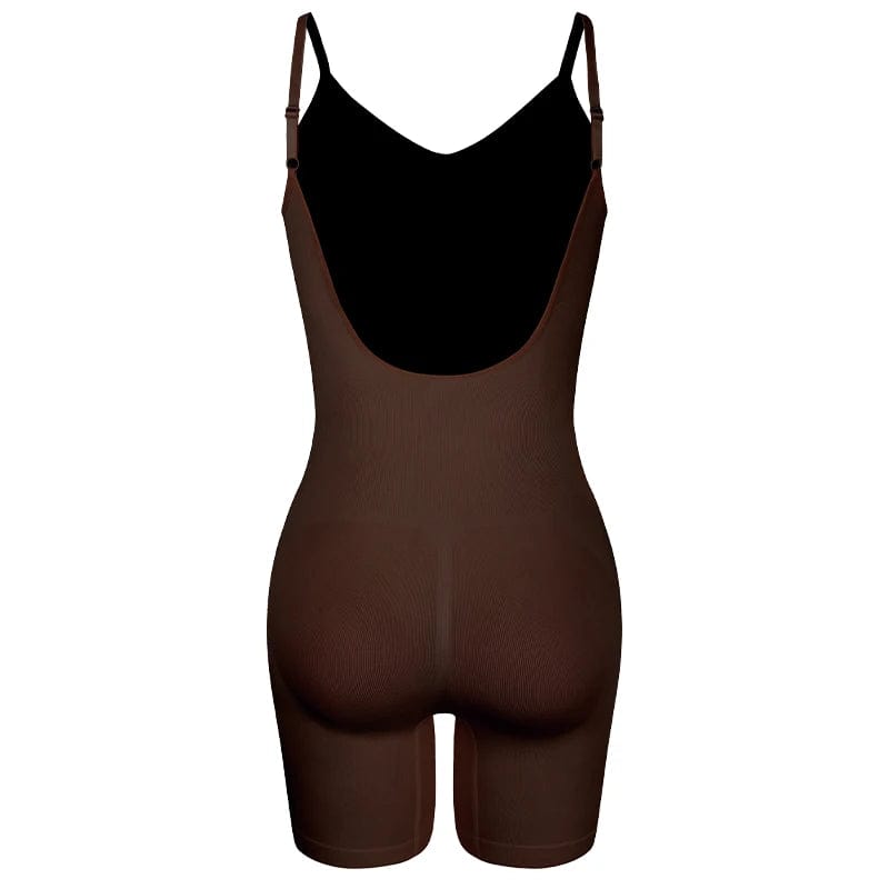 1PC Brown / 3XL / CHINA Seamless Bodysuit Shapewear Women Mesh Butt Lifter Thigh Slimmer Smooth Body Shaper Low Back Backless Slimming Flat Belly Corset