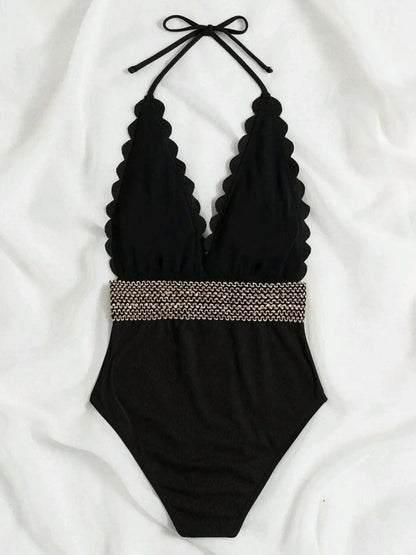 2022 Black One Piece Swimsuit