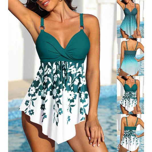 2023 New Summer Women's Fashion Beach Swimwear Tankini Monokini Swimwear Two Piece Swimwear New Print Beach Women's Tankini