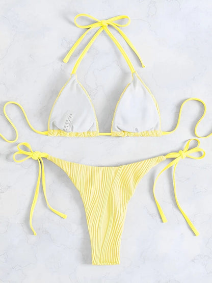 2024 Halter String Two Piece Triangle Bikini