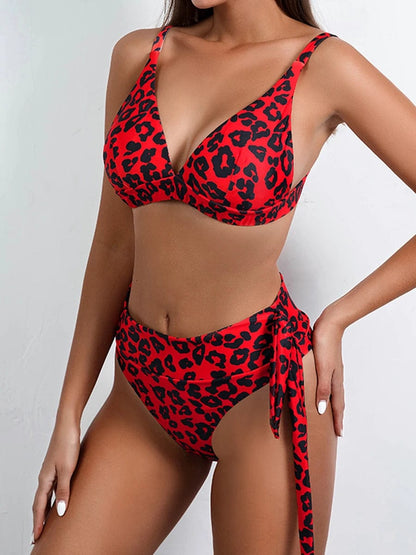 2024 Leopard High Waist Bikini Push Up Swimsuit