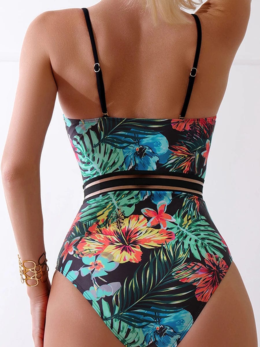 2024 Push Up Floral Swimsuit Women One Piece