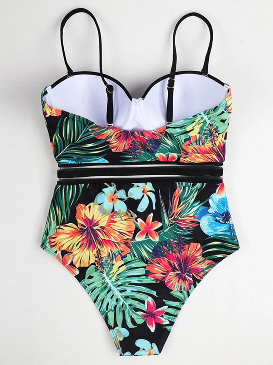 2024 Push Up Floral Swimsuit Women One Piece