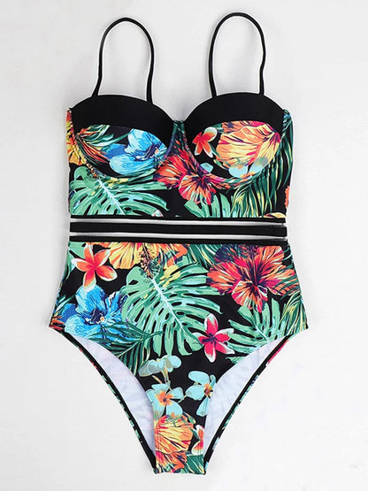 2024 Push Up Floral Swimsuit Women One Piece