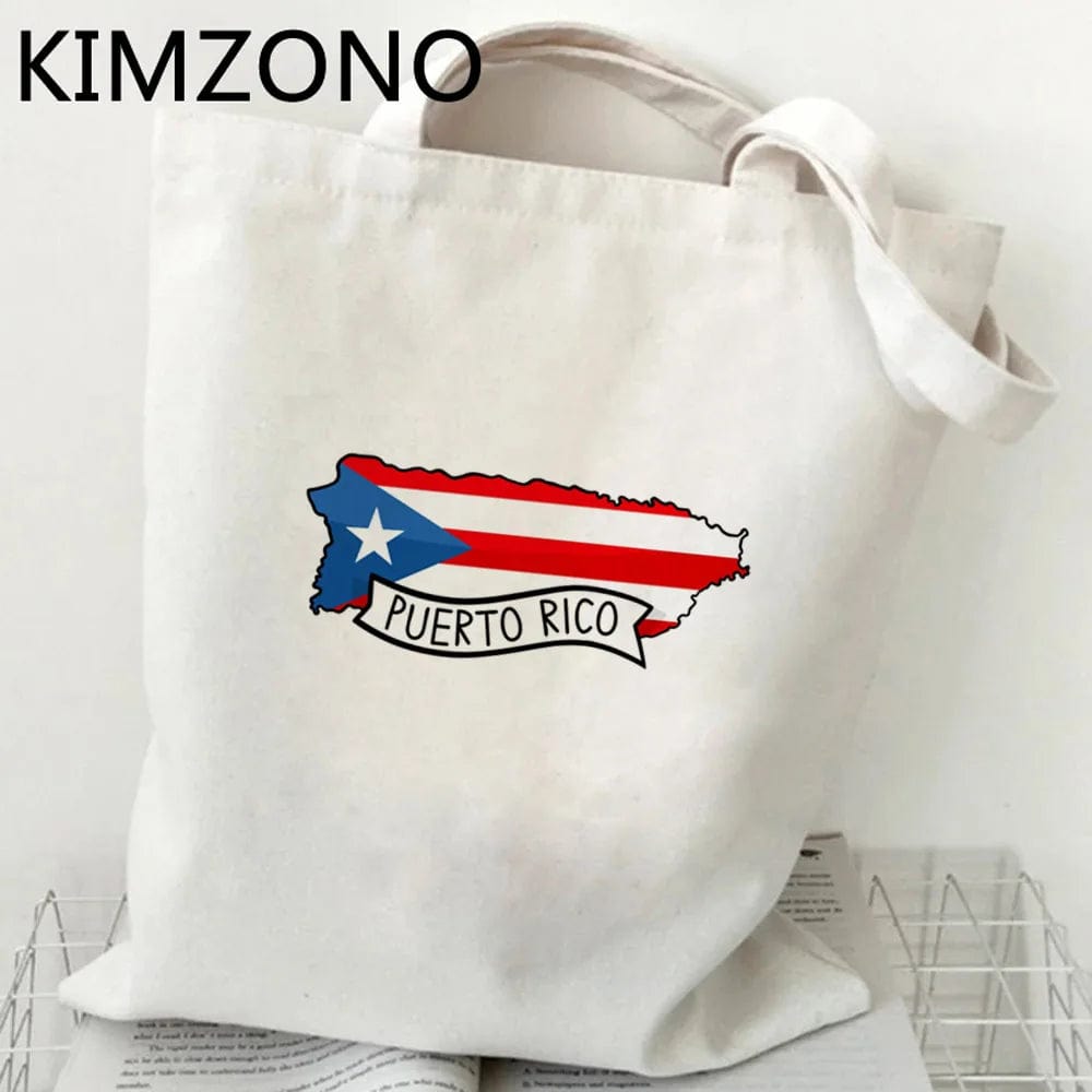 29190 / tote Puerto Rico shopping bag bolsas de tela cotton shopper canvas shopper bag sac cabas reusable tote cloth grab