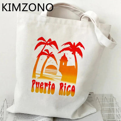 29193 / tote Puerto Rico shopping bag bolsas de tela cotton shopper canvas shopper bag sac cabas reusable tote cloth grab