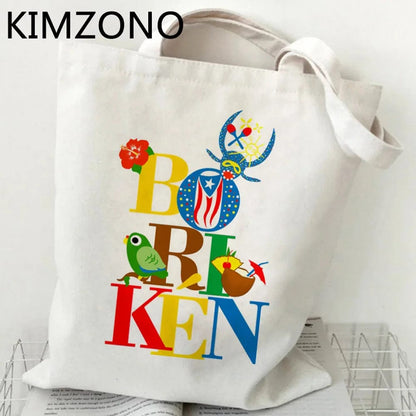 29194 / tote Puerto Rico shopping bag bolsas de tela cotton shopper canvas shopper bag sac cabas reusable tote cloth grab