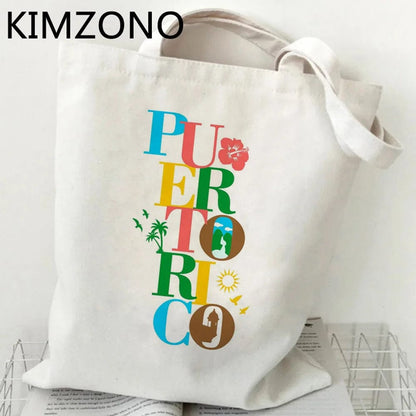 29195 / tote Puerto Rico shopping bag bolsas de tela cotton shopper canvas shopper bag sac cabas reusable tote cloth grab