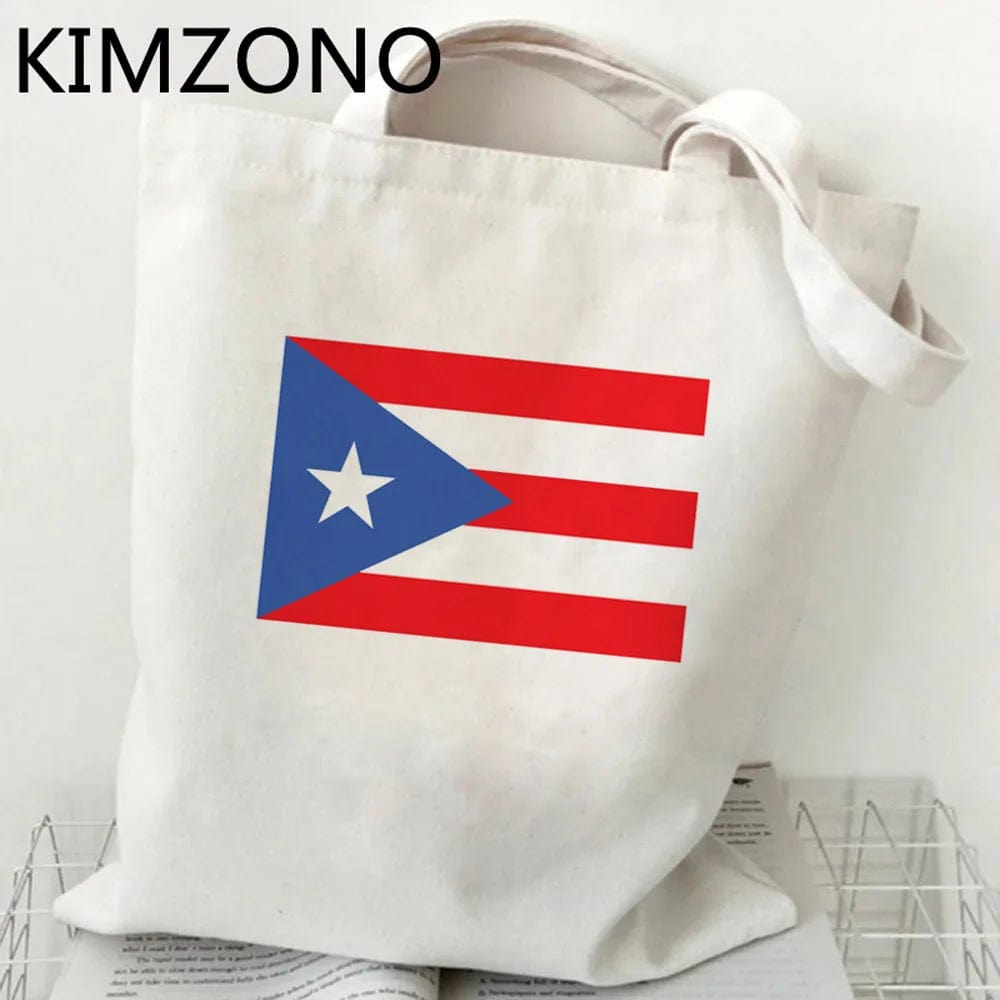 29197 / tote Puerto Rico shopping bag bolsas de tela cotton shopper canvas shopper bag sac cabas reusable tote cloth grab