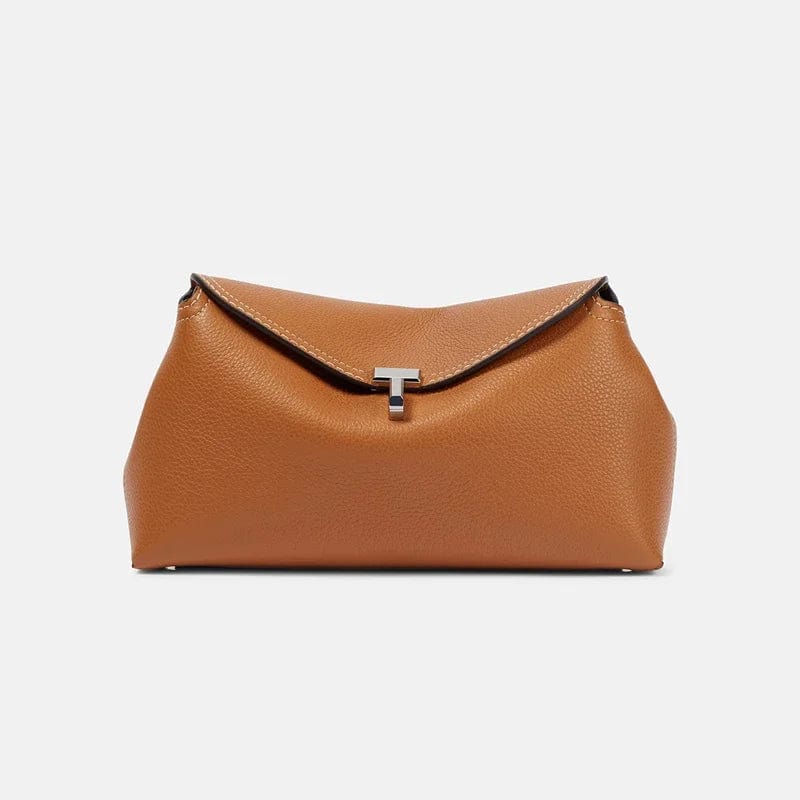 35cm Big Brown Luxury T-lock Textured Calf Cow Leather Shoulder Bag Women Top Handle Small Clutch Handbag 2024 Luxury Designer Girl Tote Bag