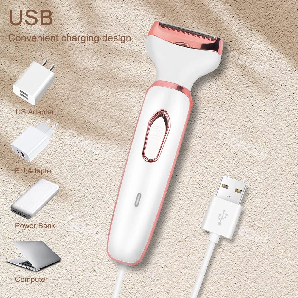 4in1 4 in 1 Electric Razor for Women Shaver Lady Shaver Body Hair Trimmer for Armpit Bikini Arm Leg Face Mustache Portable Painless