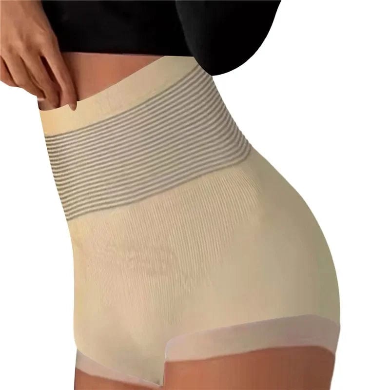 Beige / One size  (40-75 KG) / 1pc High Waist Flat Belly Shaping Panties Seamless Women Tummy Control Panties Slimming Belly Underwear Antibacterial Panties