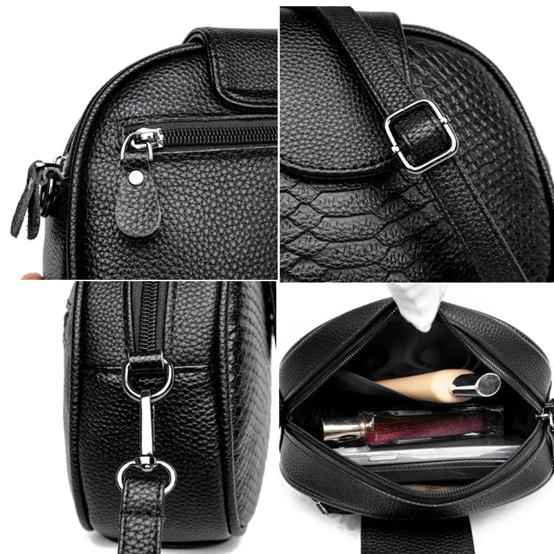 Black / 21cm 8cm 16cm 100% Cowhide Handbags Women bags Designer Crossbody bag for Female Small Purses High Quality Genuine Leather Tote Bolsa Feminina