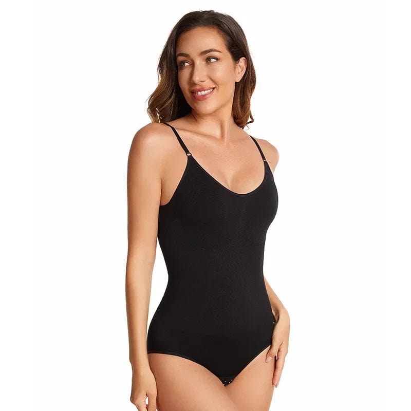 Black / M V Neck Bodysuit Shapewear Women Full Body Shaper Tummy Control Slimming Sheath Butt Lifter Crotch Buckle Waist Lift Pants