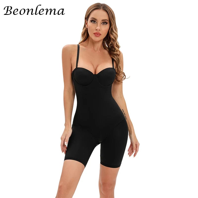 Black romper / XXXL Bodysuit Women Shapewear Body Shaper With Cup Compression Bodies Belly Sheath Waist Trainer Reductive Slimming Underwear