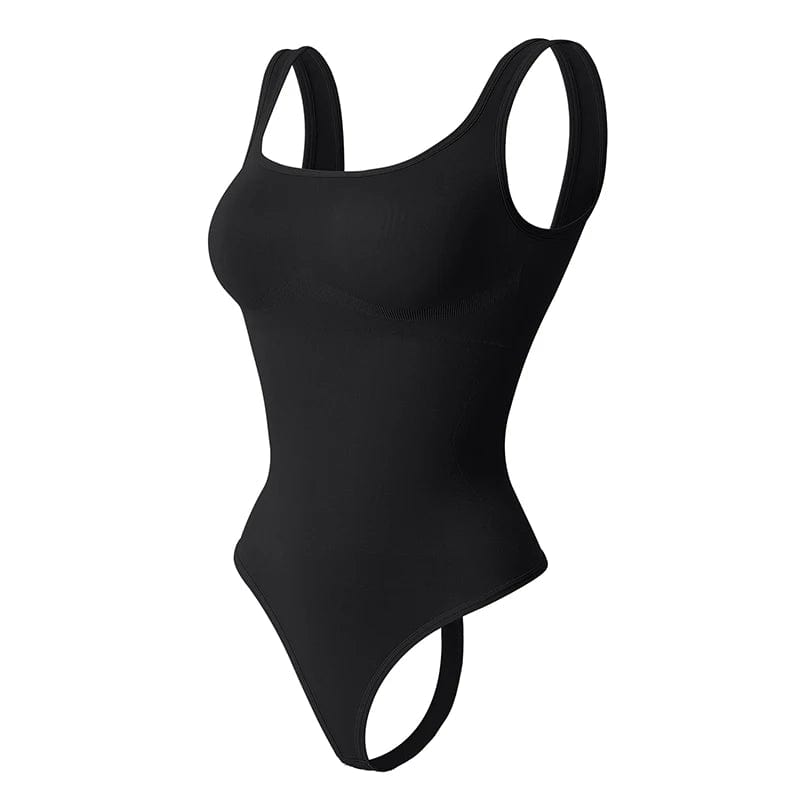 Black / S / CHINA Bodysuits for Women Tummy Control Shapewear Seamless Square Neck Thong Bodysuit Sculpting Shaper Tank Top Jumpsuit