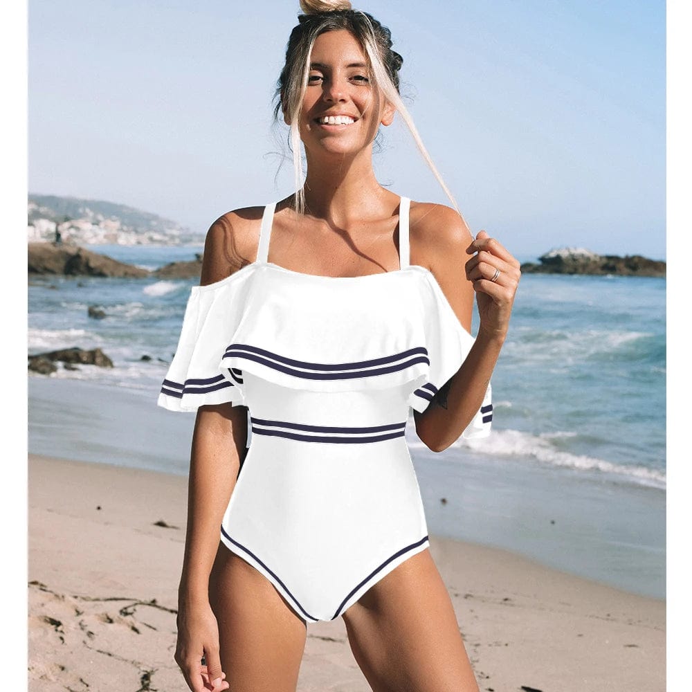 Blanc pale / L Maillot de Bain Une Pièce pour Femmes