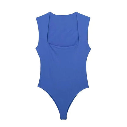 Bleue / S Bodysuit Pour Femmes Slim Fit Solide