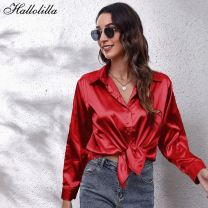 Blouse Élégante en Satin - Chemisier Ample en Soie