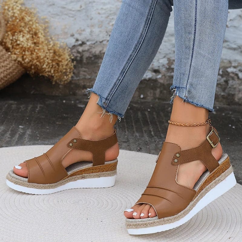 Brown / 43 Women Sandals Lightweight Wedges Shoes For Women Summer Sandals Platform Shoes With Heels Sandalias Mujer Casual Summer Shoes