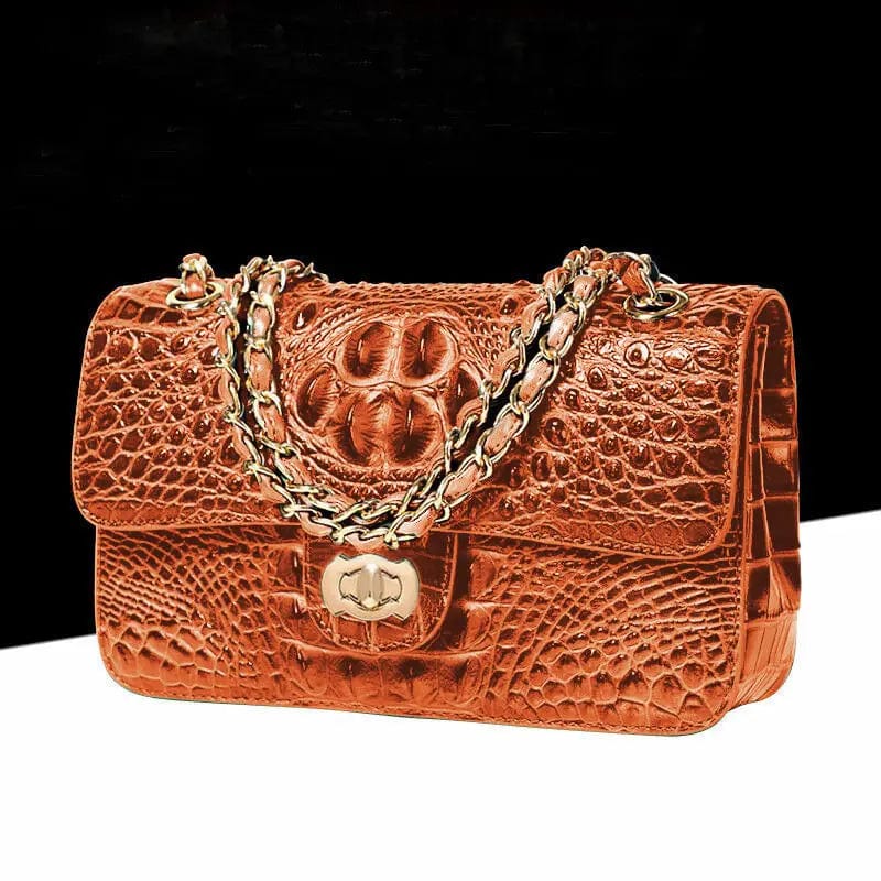 brown Handbags Luxury Brand Woman Bag New 2024 Korean Fashion Shoulder Crossbody Bags Chain Handbag Snakeskin Brand Women Clutch Purse