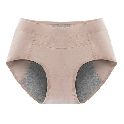 Brown / M / 1pc Women's Cotton higth waist panties  Menstrual cycle absorbent underwear female Leak Proof Physiological Pants Briefs For Menstru