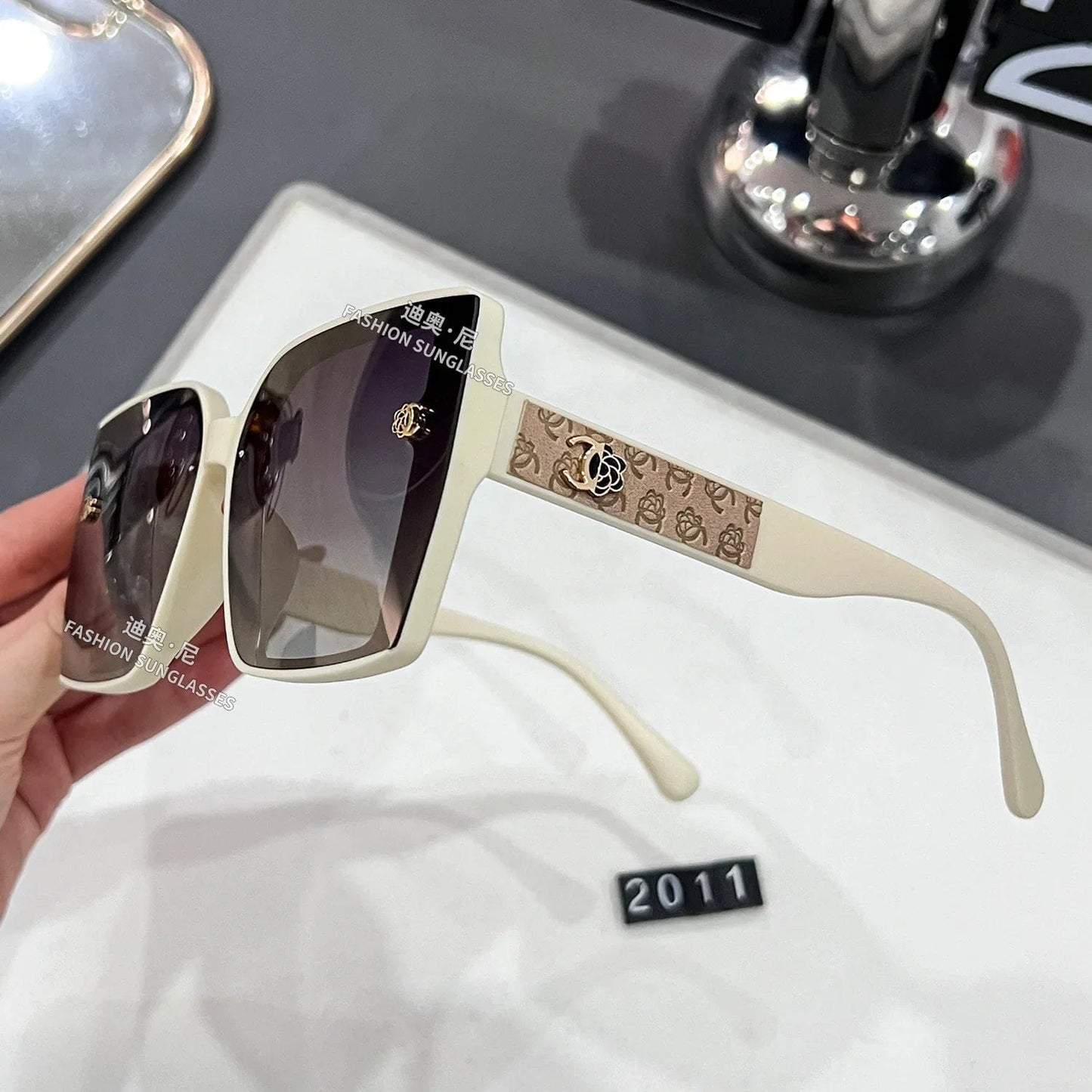 C3 / no case 2024 New Fashion Polarized Square Sunglasses Women Brand Design Oversized Sun Glasses Ladies Luxury Eyewears Oculos De Sol UV400