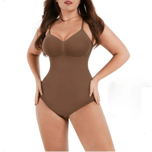 Café / S Fajas Colombianas Thong Bodysuit Seamless Shapewear Women Waist Trainer Body Shaper Tummy Slimming Underwear Flat Belly Girdle