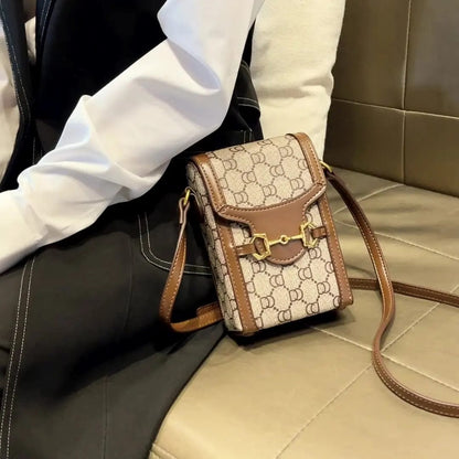 Café Sac à Bandoulière Femme à Motifs Rétro - Sac Portable pour Téléphone