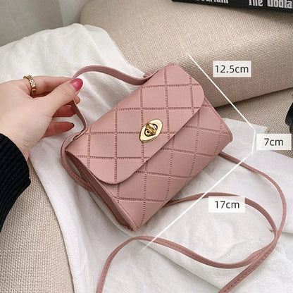 Fashion Simple Women's Bag New Crossbody Bag PU Leather Shoulder Bag Mini Handbag Mobile Phone Coin Purse Bag Square Bag