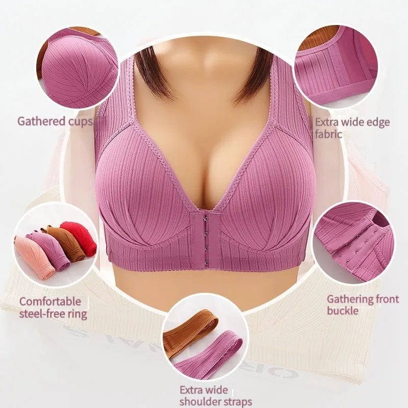 Front Buckle Female Underwear Large Size Without Steel Ring Push Up Middle-aged Bra For Women Free Shipping Calcinha Feminina BH