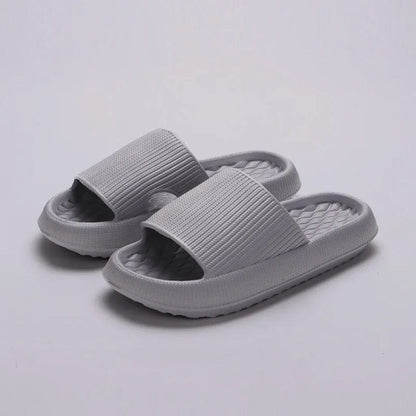 GRAY / 38-39 Women Thick Platform Cloud Slippers Eva Cfortable Non-Slip Home Slides Women Summer Lightweight Soft Sole Sandals Flip Flops