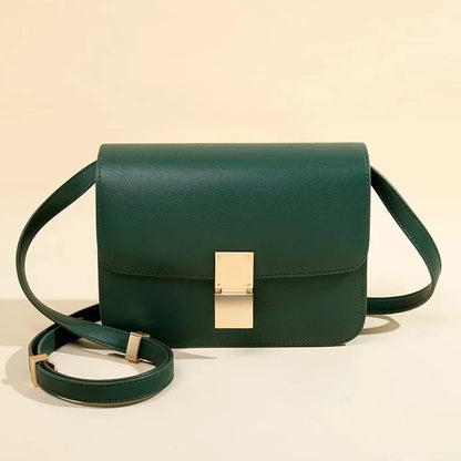 Green / 23CMX7CMX18CM Women's Bag Lady Luxury Box Bag Retro Tofu Small Square Shoulder Bag Messenger Female Split Leather Flap Handbag 2024