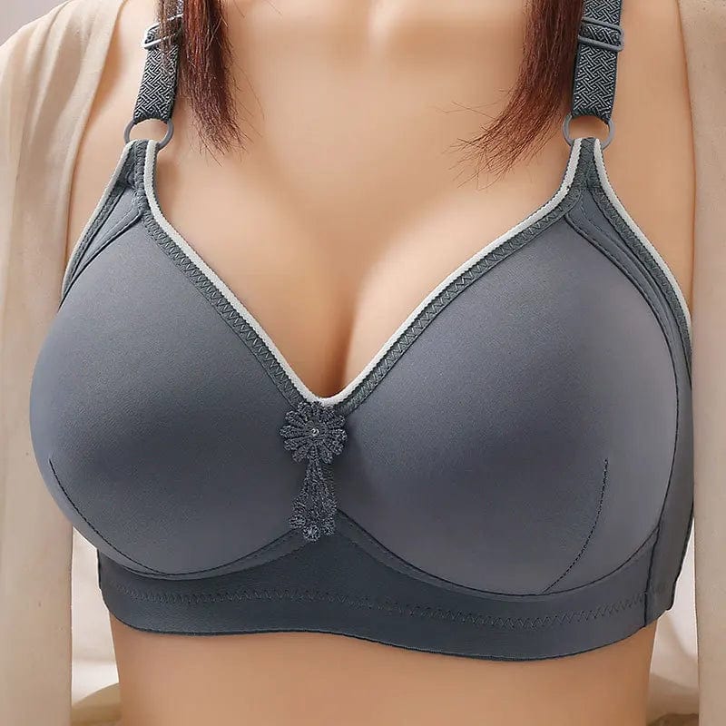 Gris Argent / 90B Nouveau Soutien-gorge Push Up Brillant