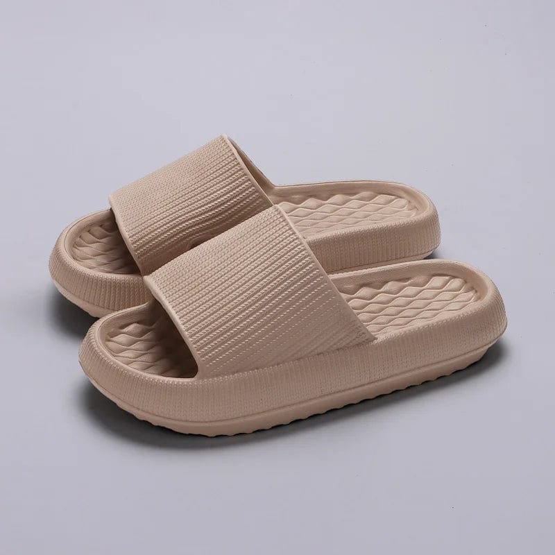 Khaki / 44-45 Women Thick Platform Cloud Slippers Eva Cfortable Non-Slip Home Slides Women Summer Lightweight Soft Sole Sandals Flip Flops