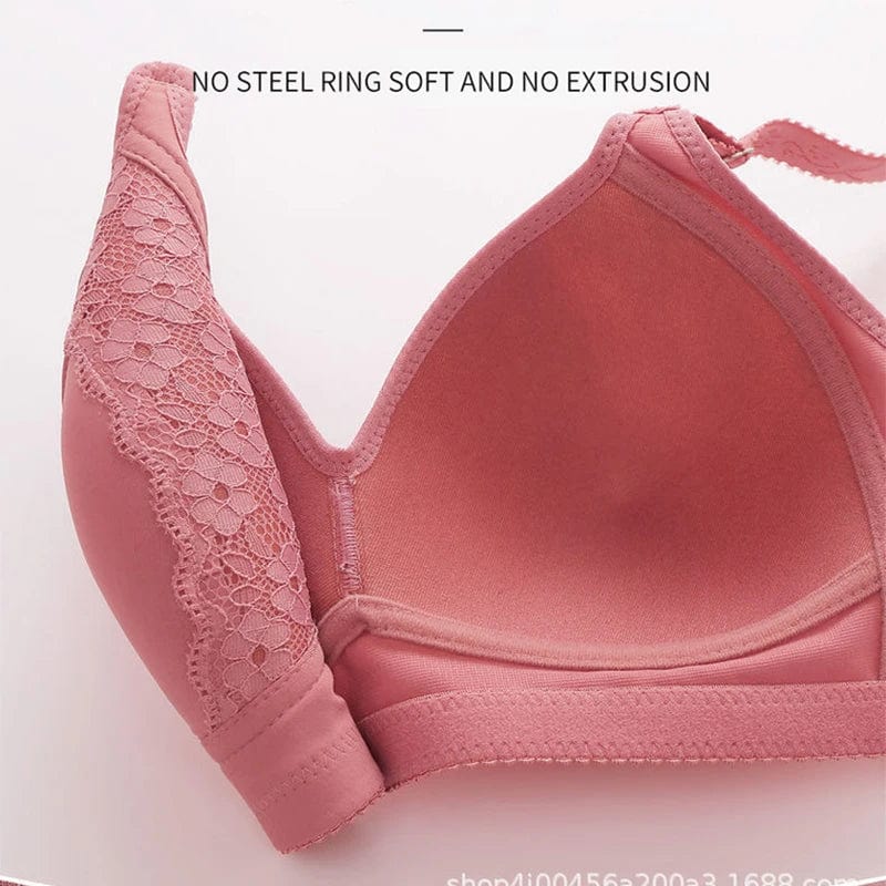 Large Size Fashion Glossy Women's Sexy Bra Gathering Adjustment Thin Mold Cup Push Up Top Three Row Button Mom Brasieres Mujer