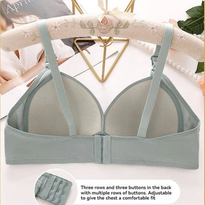 Large Size Thin Section Comfortable Breathable Mom Underwear Glossy Simple Push Up Collect Vice Breasts Adjustable Bra Lingerie