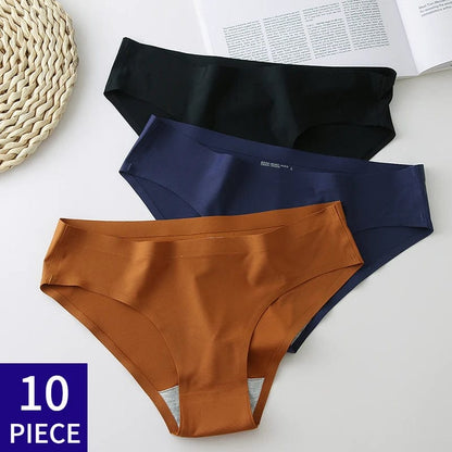 Lot de 10 Culottes Femme Sans Couture - Lingerie Invisible et Sexy