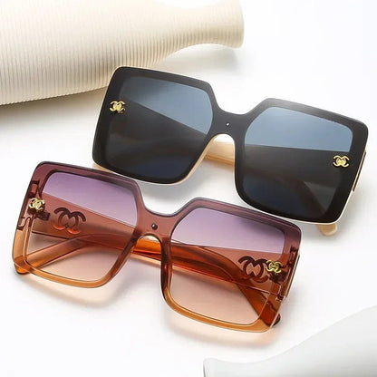 Luxury brand women's glasses retro personality large frame glasses designer sunglasses women's outdoor glasses gift shopping