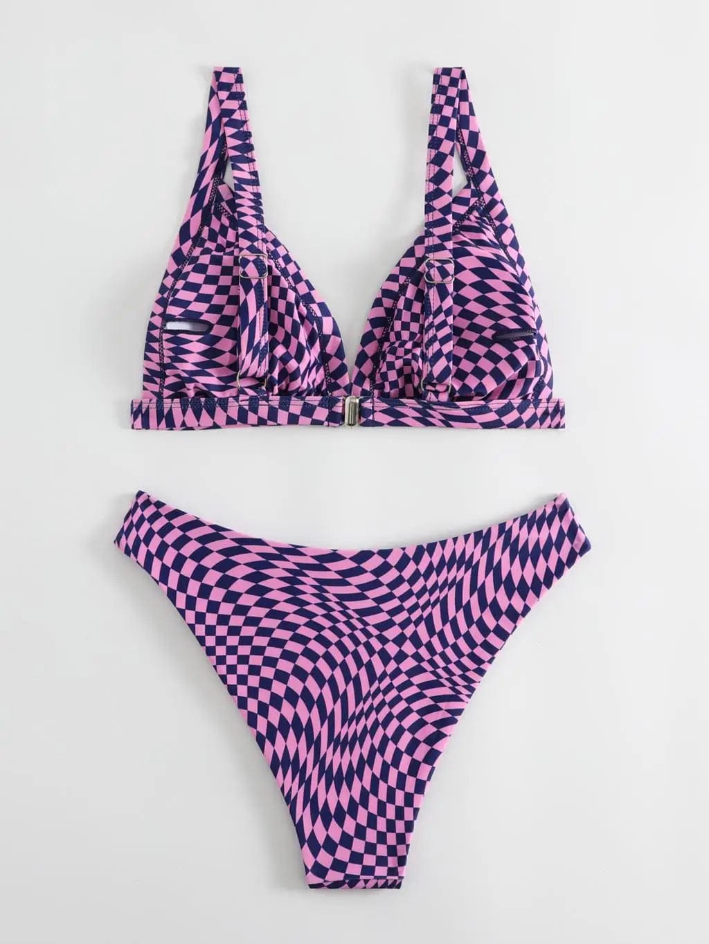 Maillot de Bain - Bikini Taille Haute à Motif Abstrait