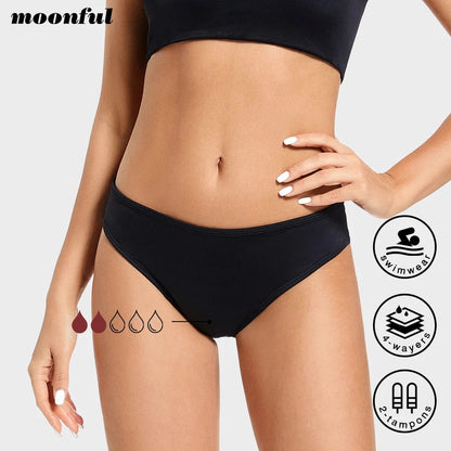 Menstrual Swimsuit Women 4 Layer Period Swimwear Leak Proof Beach Menstrual Bikini Menstrual Panties Teen Absorbent Swim Bottom