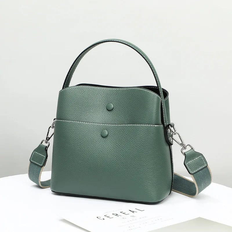 MOTAORA Women Crossbody Bag 100% Genuine Leather Small Bucket For Female Simple Solid Shoulder Bag Ladies Casual Handbag Women