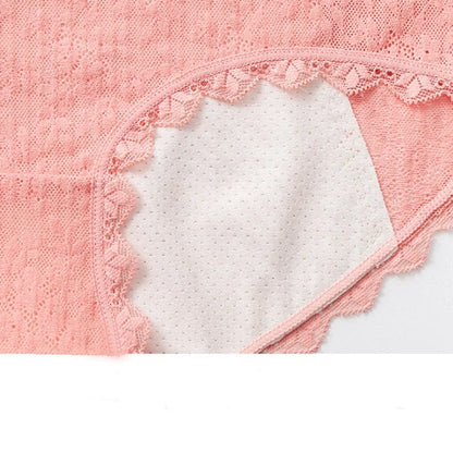 New Cotton Physiological Period Leak Proof Menstrual Panties Sexy Lace Breathable Low Waist Seamless Women Underwear Breifs