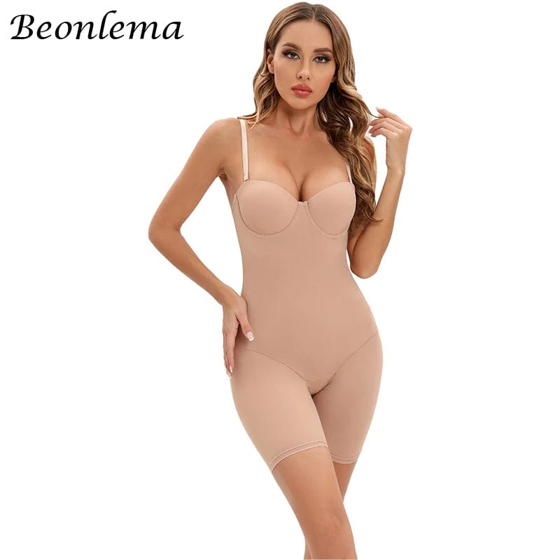 Nude romper / XL Bodysuit Women Shapewear Body Shaper With Cup Compression Bodies Belly Sheath Waist Trainer Reductive Slimming Underwear