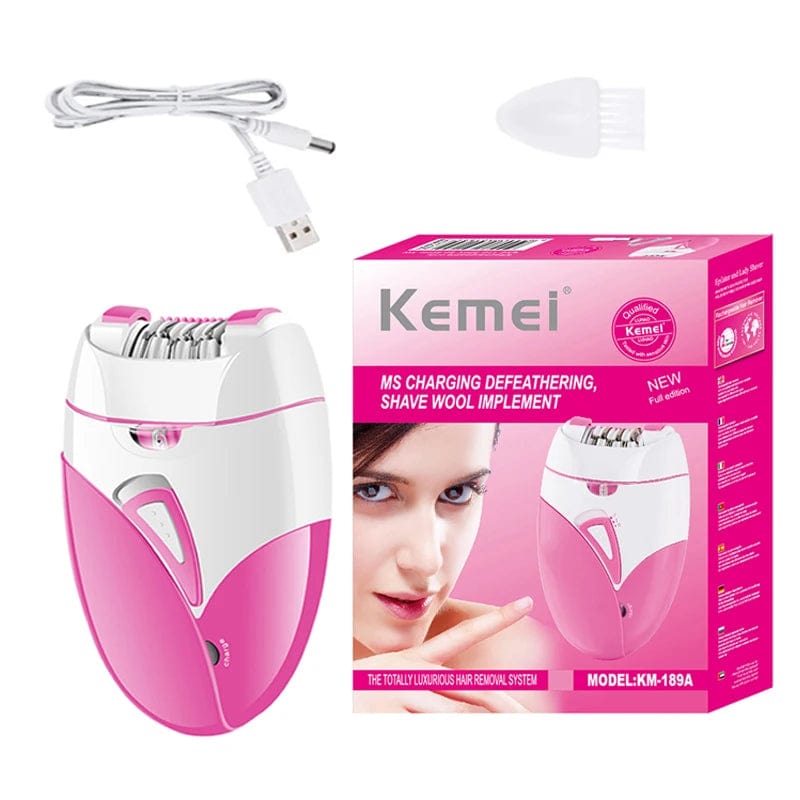 original box Original Kemei Electric Female Epilator For Women Facial Full Body Hair Remover Bikini Underarms Hair Removal Legs Rechargeable