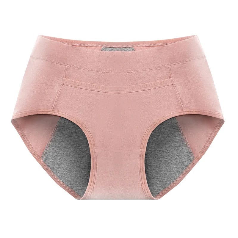 Pink / M / 1pc Women's Cotton higth waist panties  Menstrual cycle absorbent underwear female Leak Proof Physiological Pants Briefs For Menstru