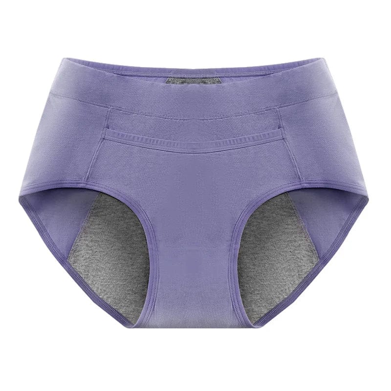 Purple / XL / 1pc Women's Cotton higth waist panties  Menstrual cycle absorbent underwear female Leak Proof Physiological Pants Briefs For Menstru