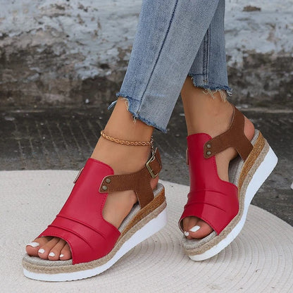 Red / 40 Women Sandals Lightweight Wedges Shoes For Women Summer Sandals Platform Shoes With Heels Sandalias Mujer Casual Summer Shoes