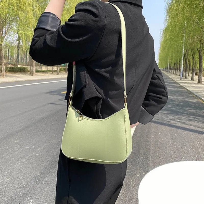 Retro Solid Color PU Leather Shoulder Underarm Bag Women's Fashion Handbags Casual Hobos Purses and Handbag Ladies Hand Bags